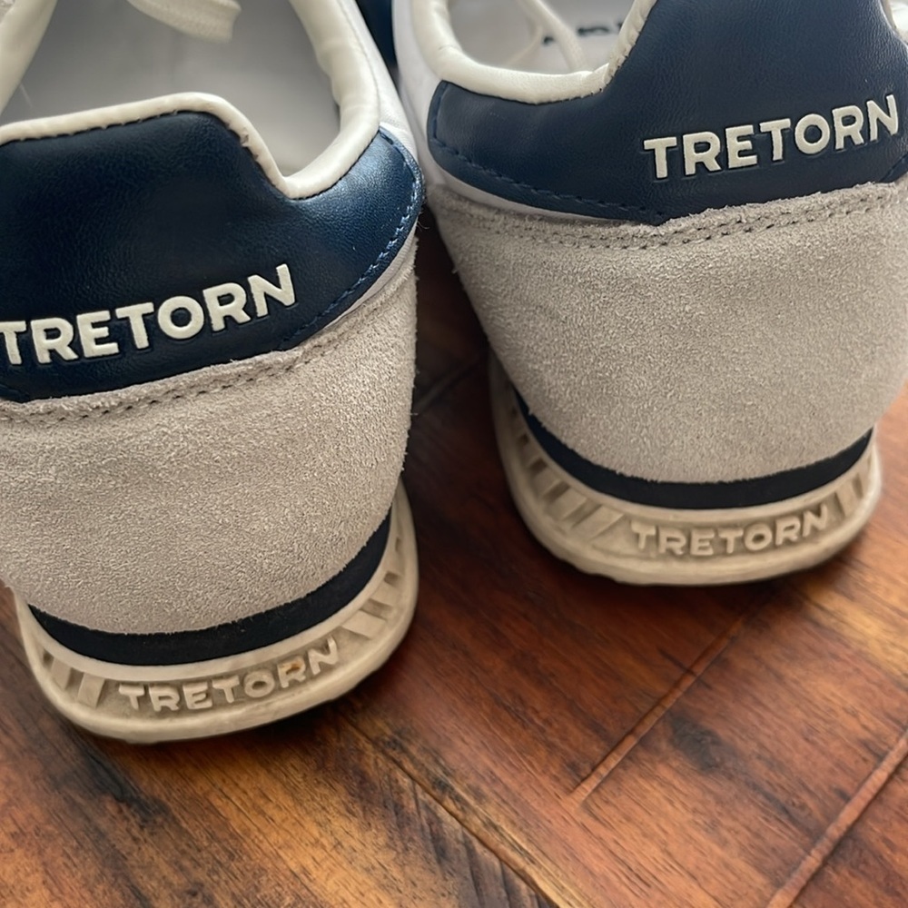 Tretorn Rawlins Suede Shoes Womens Size 9M White Navy Sneakers Blokecore Retro - Picture 5 of 13